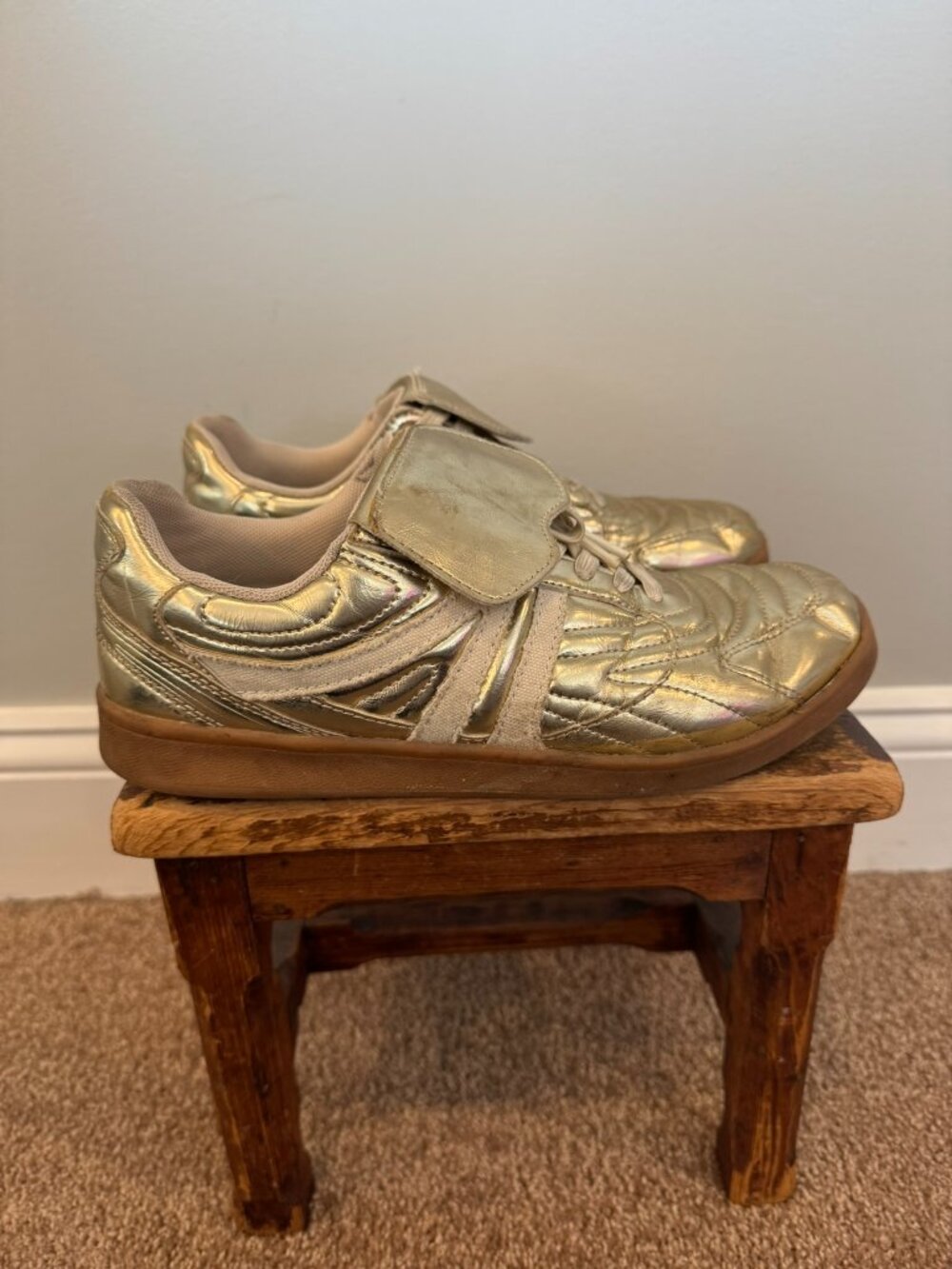 Steve Madden Women's Madrid Sneaker in Gold - Women's Size 8